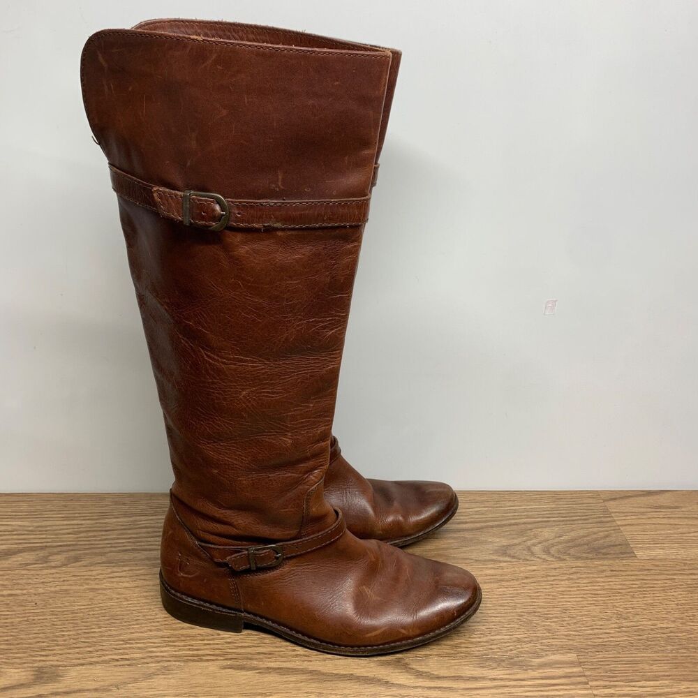 FRYE Shirley 77745 Brown Leather‎ Equestrian Riding Boots Women's 6.5B